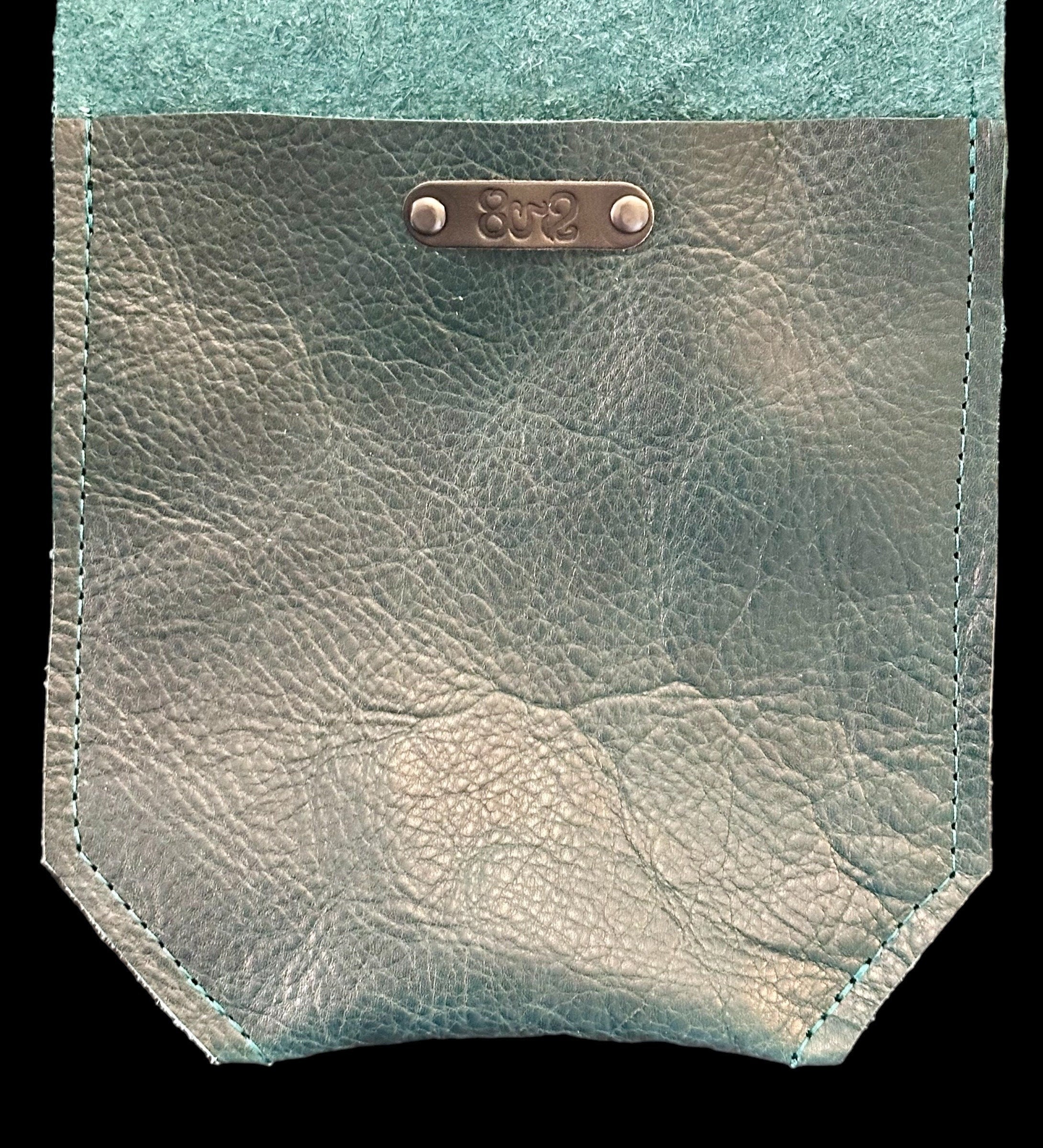 Full Grain Real Leather Dark Teal Hartlee Crossbody or Shoulder Bag Purse