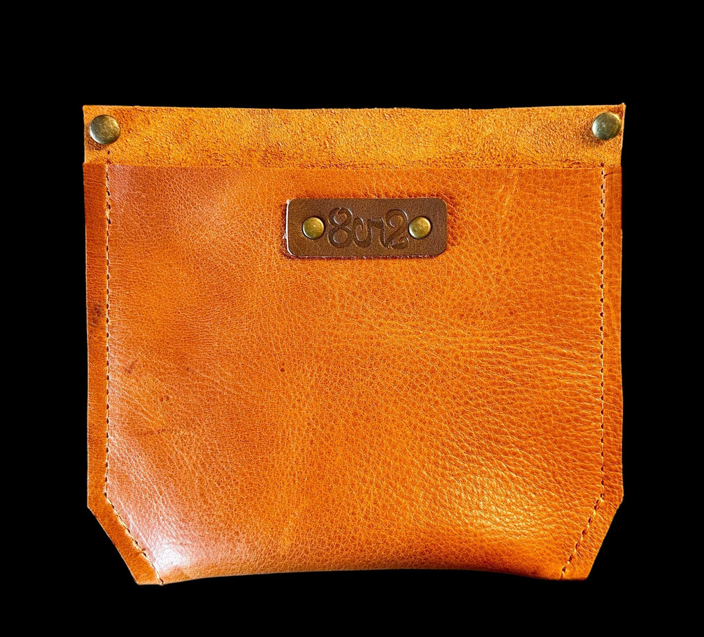 Full Grain Real Leather Autumn Orange Dog RokStar Crossbody or Shoulder Bag Purse