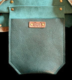 Full Grain Real Leather Zipper Dark Teal Hartlee Crossbody or Shoulder Bag Purse