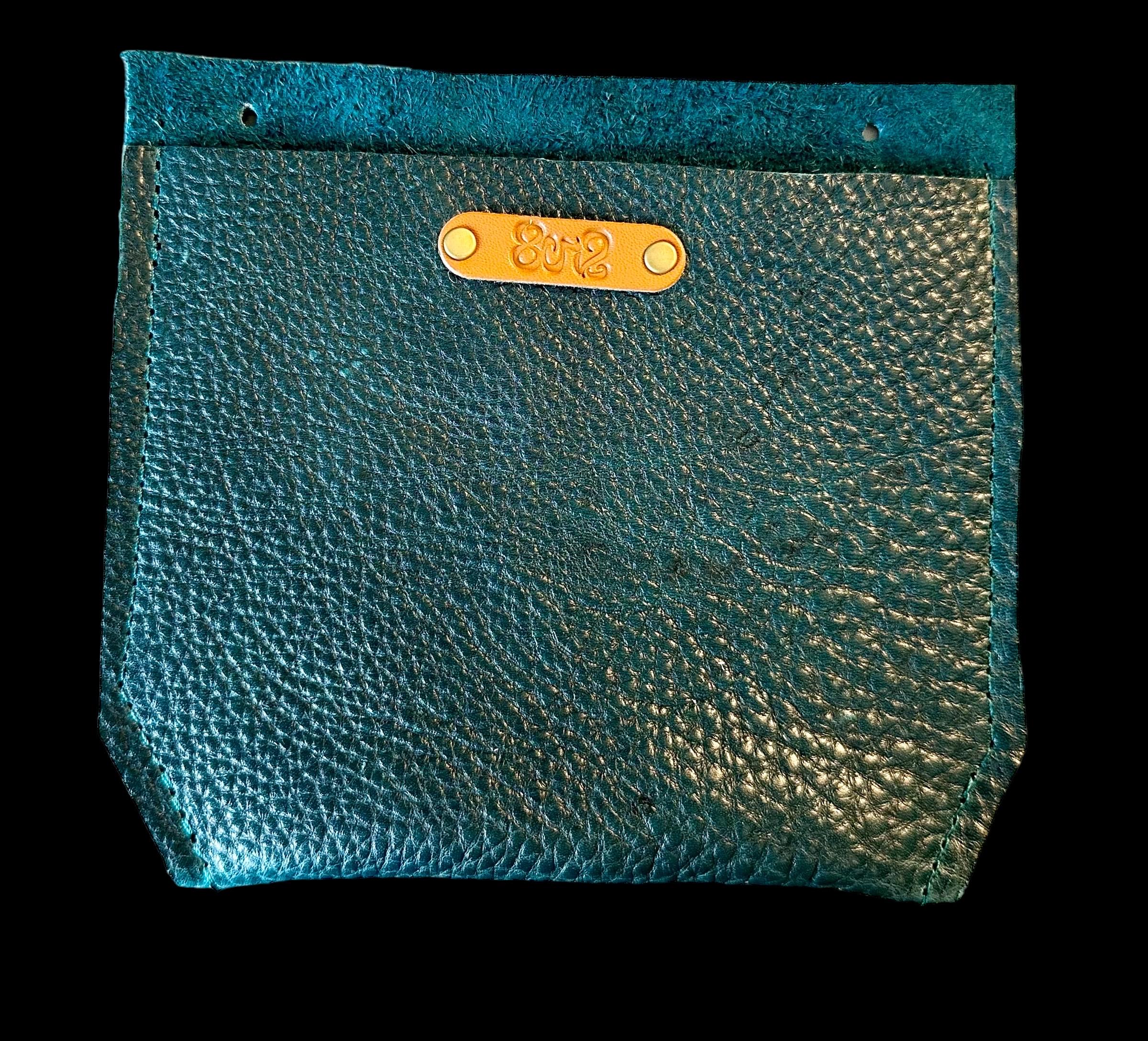 Full Grain Real Leather Dark Teal RokStar Crossbody or Shoulder Bag Purse