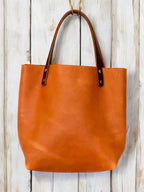 Full Grain Real Leather Autumn Orange Dog RokStar Crossbody or Shoulder Bag Purse