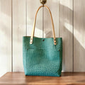 Full Grain Real Leather Gator Back Leather Classic Tote Bags-Small-Medium-Large-Extra Large