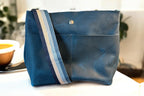 Full Grain Real Leather Authentic Rushmore Navy Super Stevie Crossbody or Shoulder Bag Purse