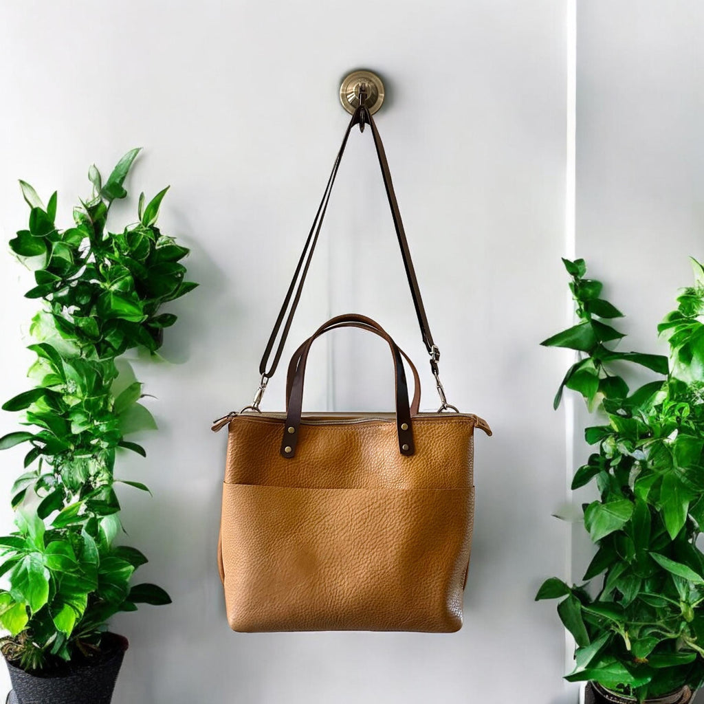 Full Grain Real Leather Zipper Saddle Super Stevie Crossbody or Shoulder Bag Purse