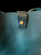 Handcrafted Full Grain Leather Crossbody Bag – Dark Teal Boho Purse Large