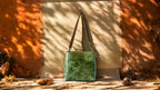 Full Grain Authentic Real Leather Leaf Super Stevie Crossbody or Shoulder Bag Purse