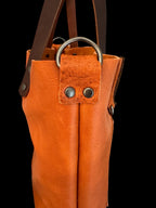 Full Grain Real Leather Autumn Orange Dog Hartlee Crossbody or Shoulder Bag Purse