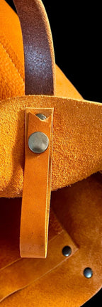 Full Grain Real Leather Autumn Orange Dog Hartlee Crossbody or Shoulder Bag Purse