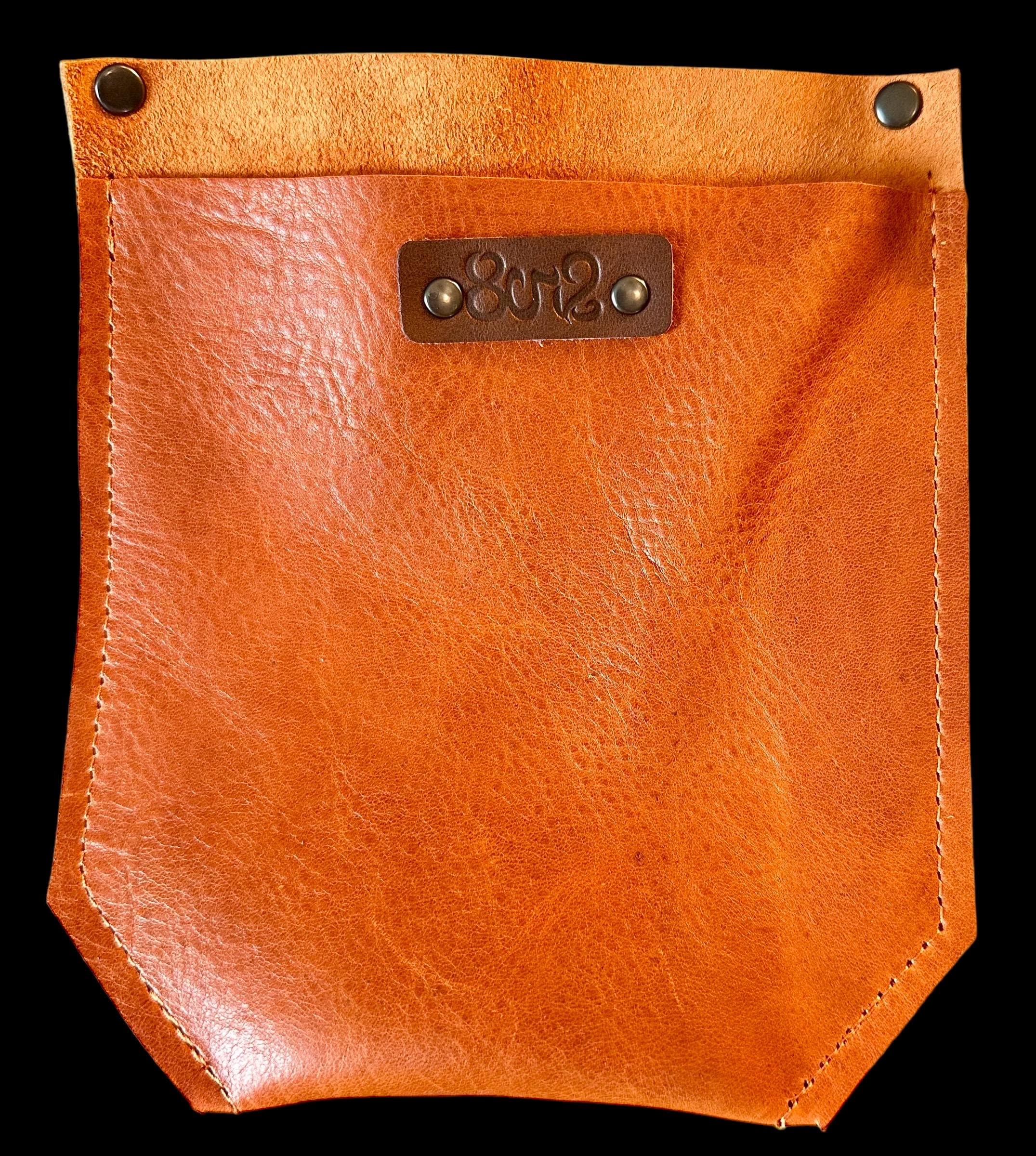 Full Grain Real Leather Autumn Orange Dog Hartlee Crossbody or Shoulder Bag Purse