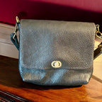 Full Grain Real Leather Authentic Black Dog Rae Crossbody or Shoulder Bag Purse
