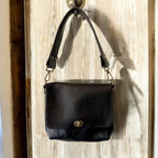 Full Grain Real Leather Authentic Black Dog Rae Crossbody or Shoulder Bag Purse