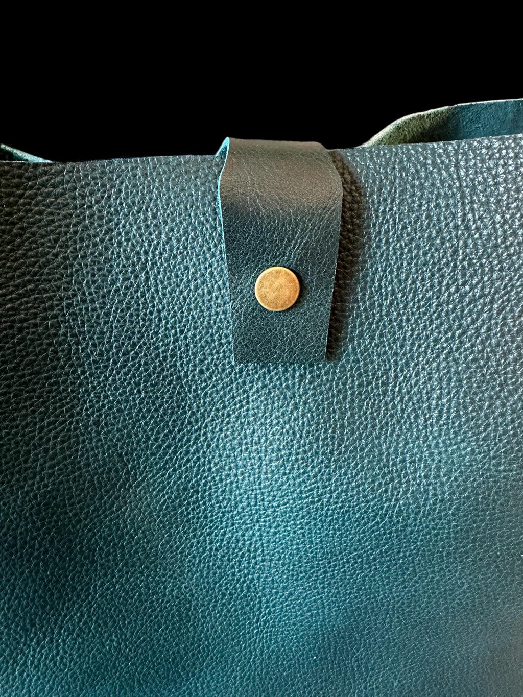 Handcrafted Dark Teal Leather Crossbody Bag – 1975 Boho Style Small