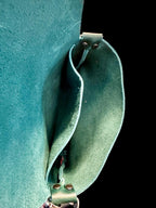 Full Grain Real Leather Authentic Dark Teal Rae Crossbody or Shoulder Bag Purse