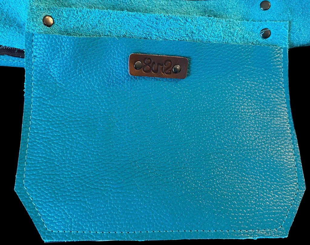 Full Grain Leather Handmade Zipper Travel Tote Bag with Trolley Sleeve