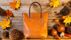 Full Grain Real Leather Autumn Orange Dog Hartlee Crossbody or Shoulder Bag Purse