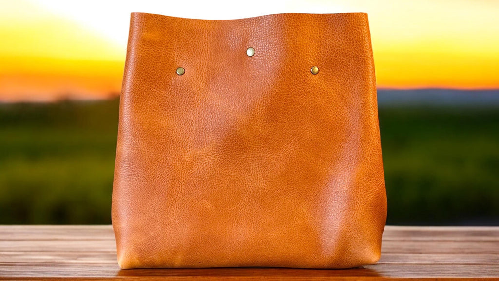 Handcrafted Full Grain Leather Super Stevie Crossbody Bag - Autumn Orange Dog Purse