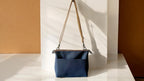 Handcrafted Full Grain Leather Crossbody Bag - Navy Pebbled Mini Stevie