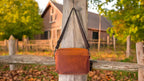 Handcrafted Full Grain Leather Camera Bag - Rust Orange Crossbody Purse