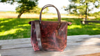 Full Grain Real Leather Zipper Rushmore Red RokStar Crossbody or Shoulder Bag Purse