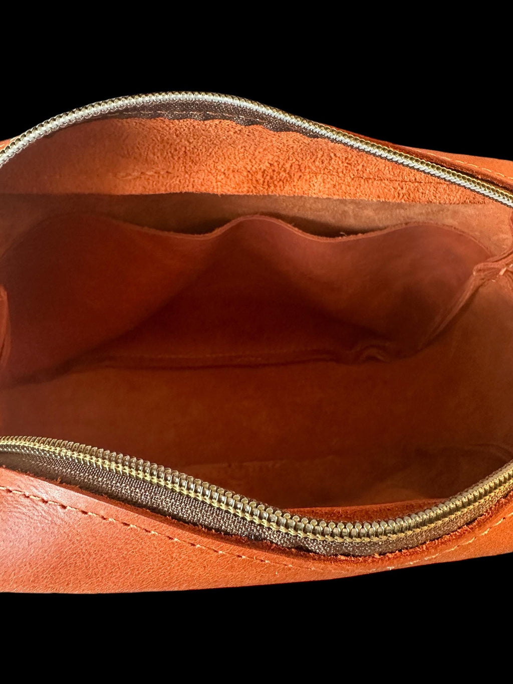 Handcrafted Full Grain Leather Camera Bag - Rust Orange Crossbody Purse