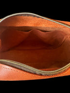Handcrafted Full Grain Leather Camera Bag - Rust Orange Crossbody Purse