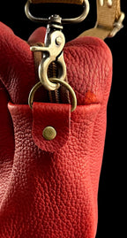 Handcrafted Full Grain Leather Camera Bag - Red Crossbody Purse