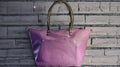 Full Grain Real Leather Authentic Zipper Pebbled Purple Leather Tote Bags-Small-Medium-Large-Extra Large