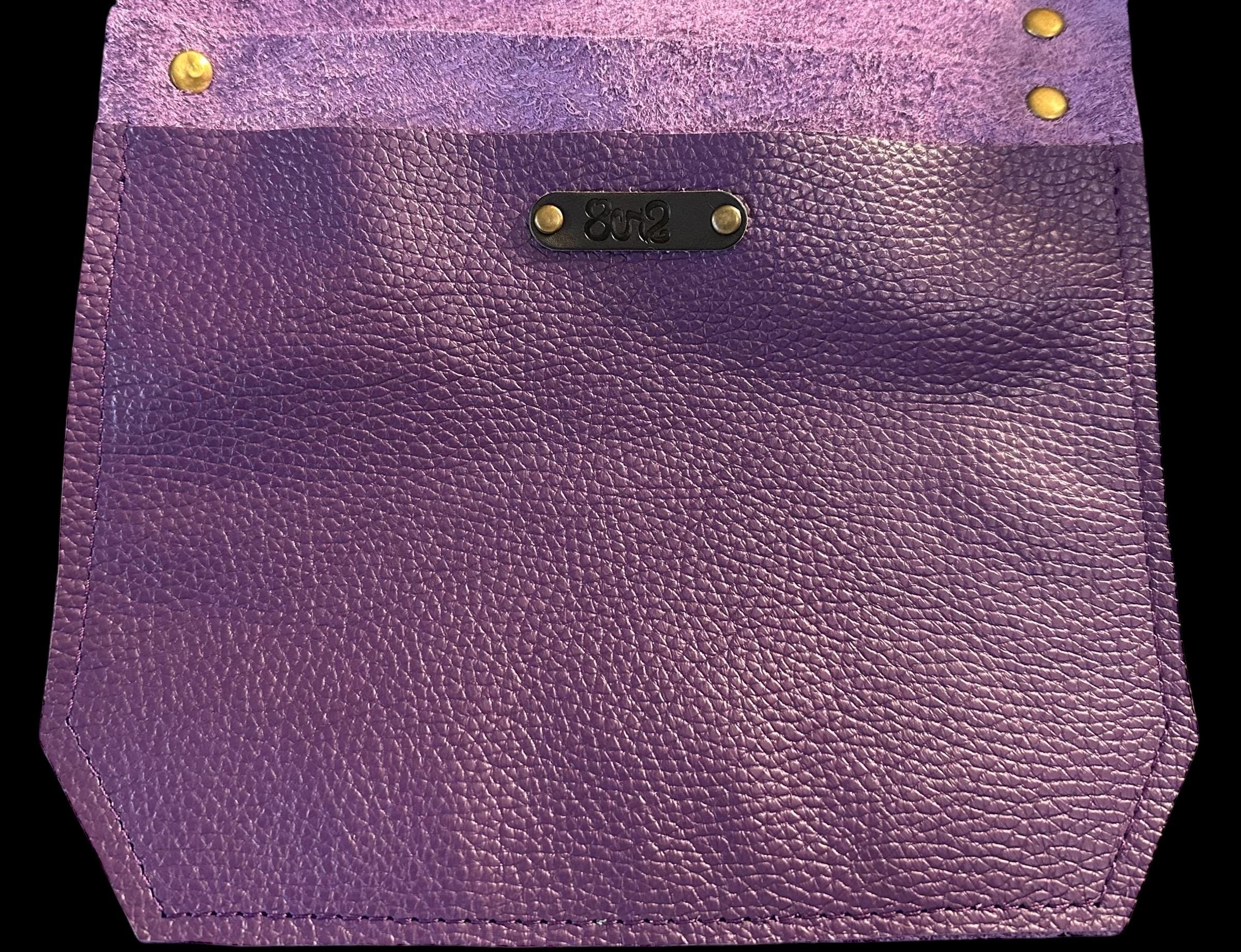 Full Grain Real Leather Authentic Zipper Pebbled Purple Leather Tote Bags-Small-Medium-Large-Extra Large