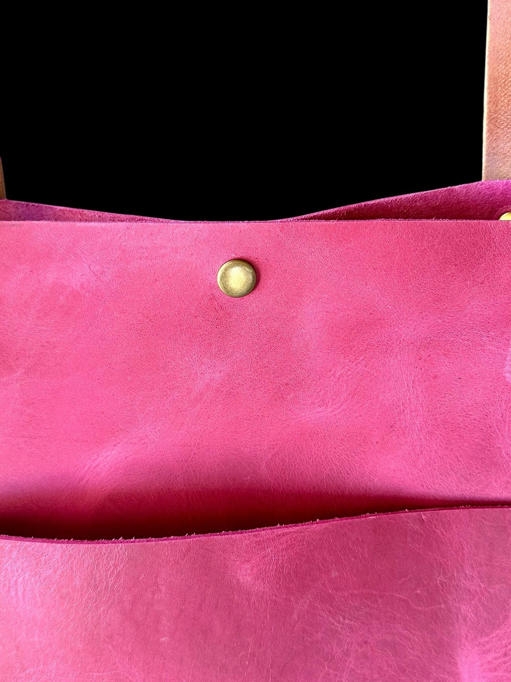 Full Grain Real Leather Authentic Magnetic Pink Leather Classic Tote Bags-Small-Medium-Large-Extra Large