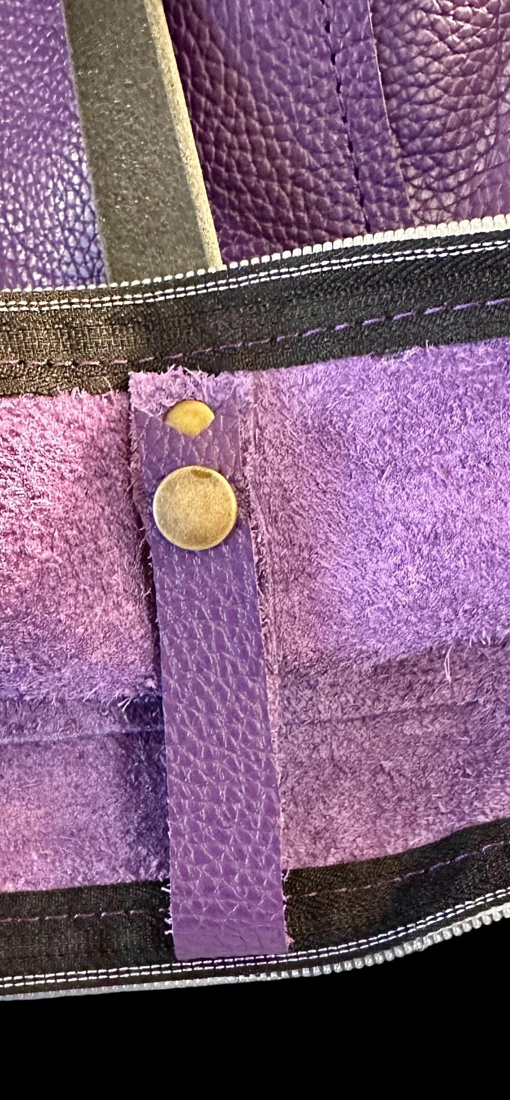Full Grain Real Leather Authentic Zipper Pebbled Purple Leather Tote Bags-Small-Medium-Large-Extra Large