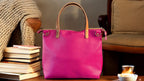 Handcrafted Full Grain Leather Zipper Super Stevie Crossbody Bag - Fuchsia Pink Pebbled Purse