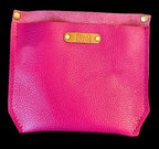 Handcrafted Full Grain Leather Zipper Super Stevie Crossbody Bag - Fuchsia Pink Pebbled Purse