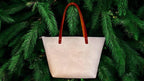 Full Grain Real Leather Zipper Cloud White Leather Tote Bags-Small-Medium-Large-Extra Large