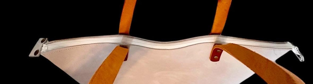 Full Grain Real Leather Zipper Cloud White Leather Tote Bags-Small-Medium-Large-Extra Large