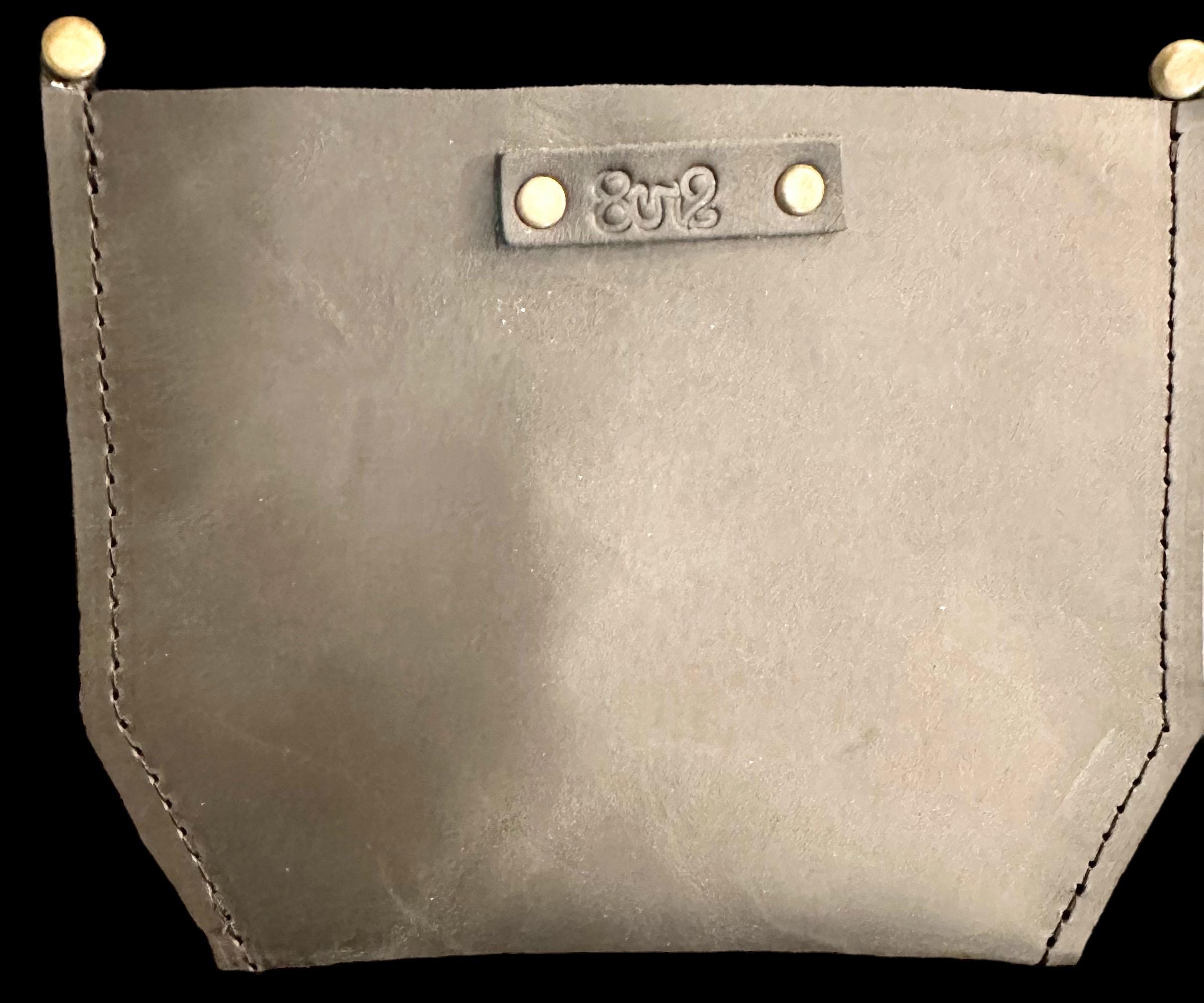 Full Grain Real Leather Zipper Boulder Black Super Stevie Crossbody or Shoulder Bag Purse