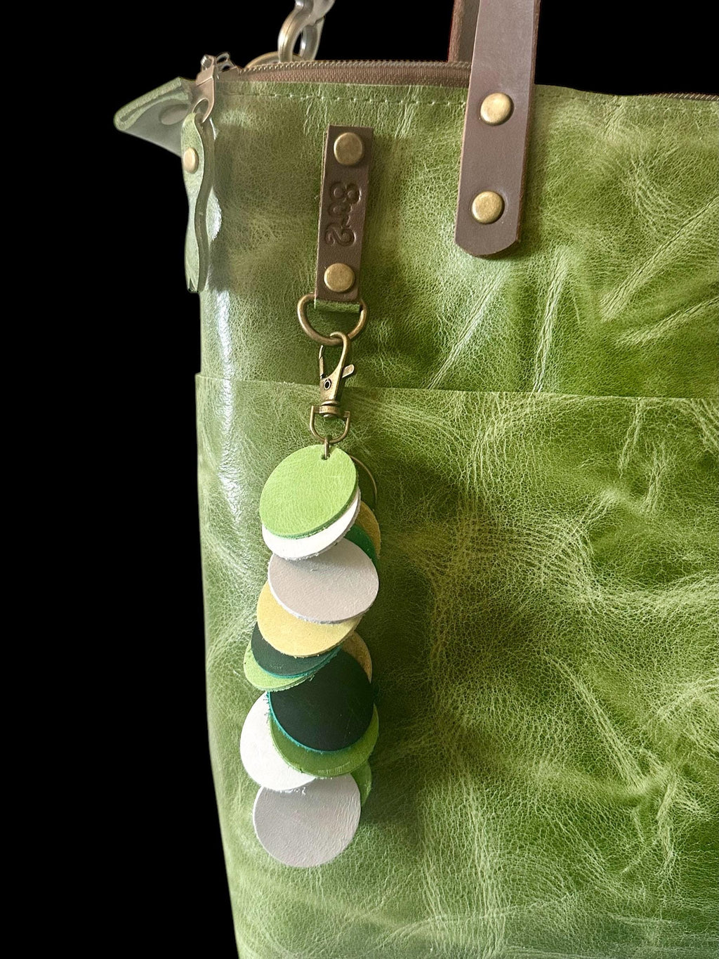 Full Grain Real Leather Zipper Leaf Super Stevie Crossbody or Shoulder Bag Purse
