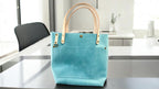 Full Grain Real Leather Authentic Aqua Leather RokStar Cross-Body/Handbag