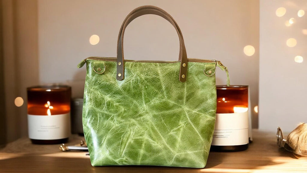 Full Grain Real Leather Zipper Leaf Super Stevie Crossbody or Shoulder Bag Purse