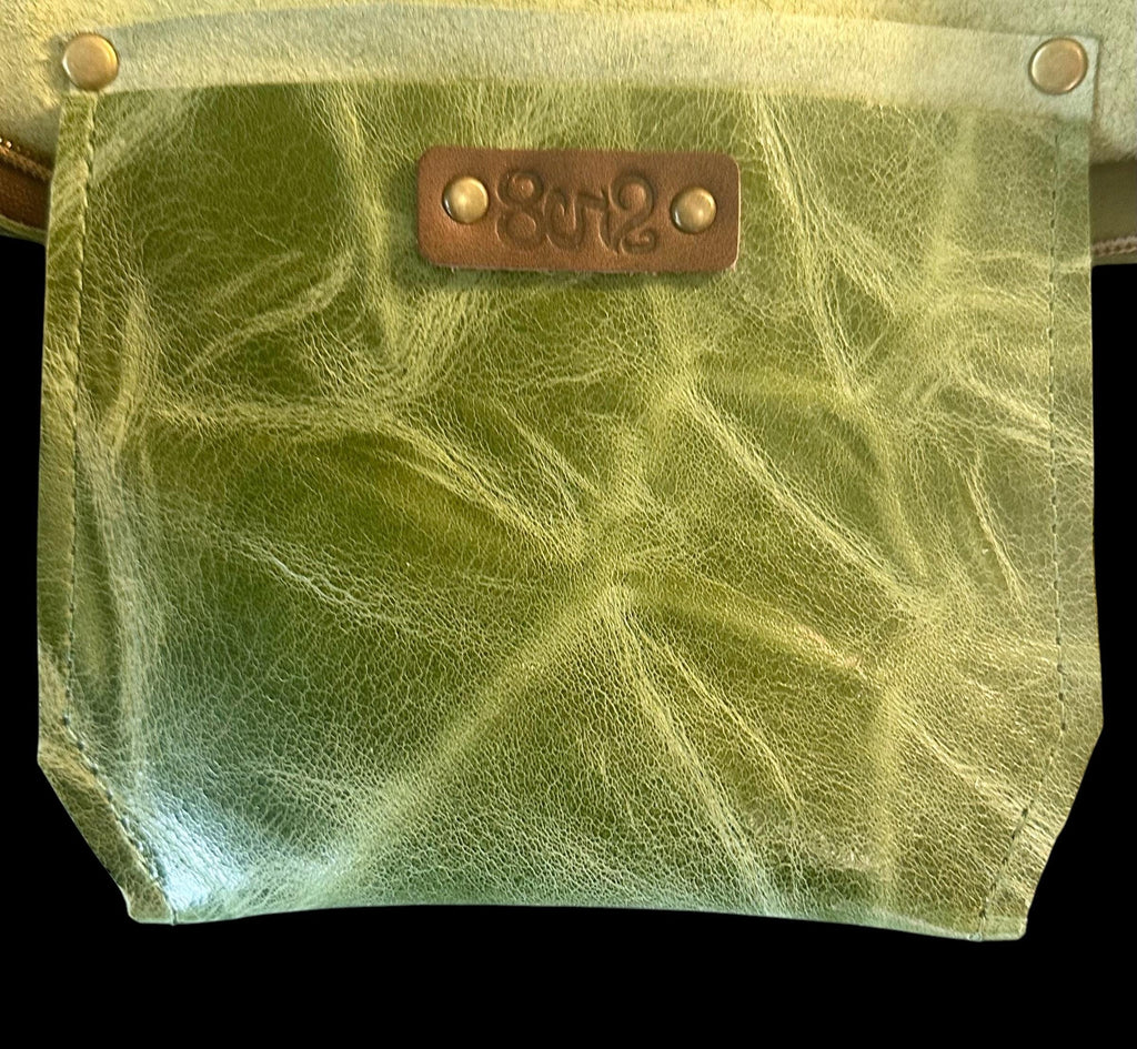 Full Grain Real Leather Zipper Leaf Super Stevie Crossbody or Shoulder Bag Purse