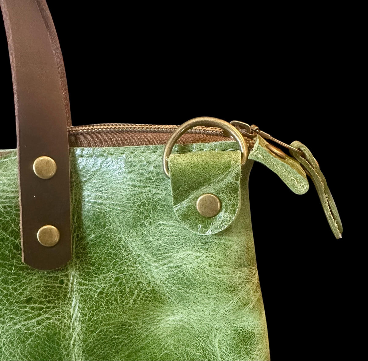 Full Grain Real Leather Zipper Leaf Super Stevie Crossbody or Shoulder Bag Purse