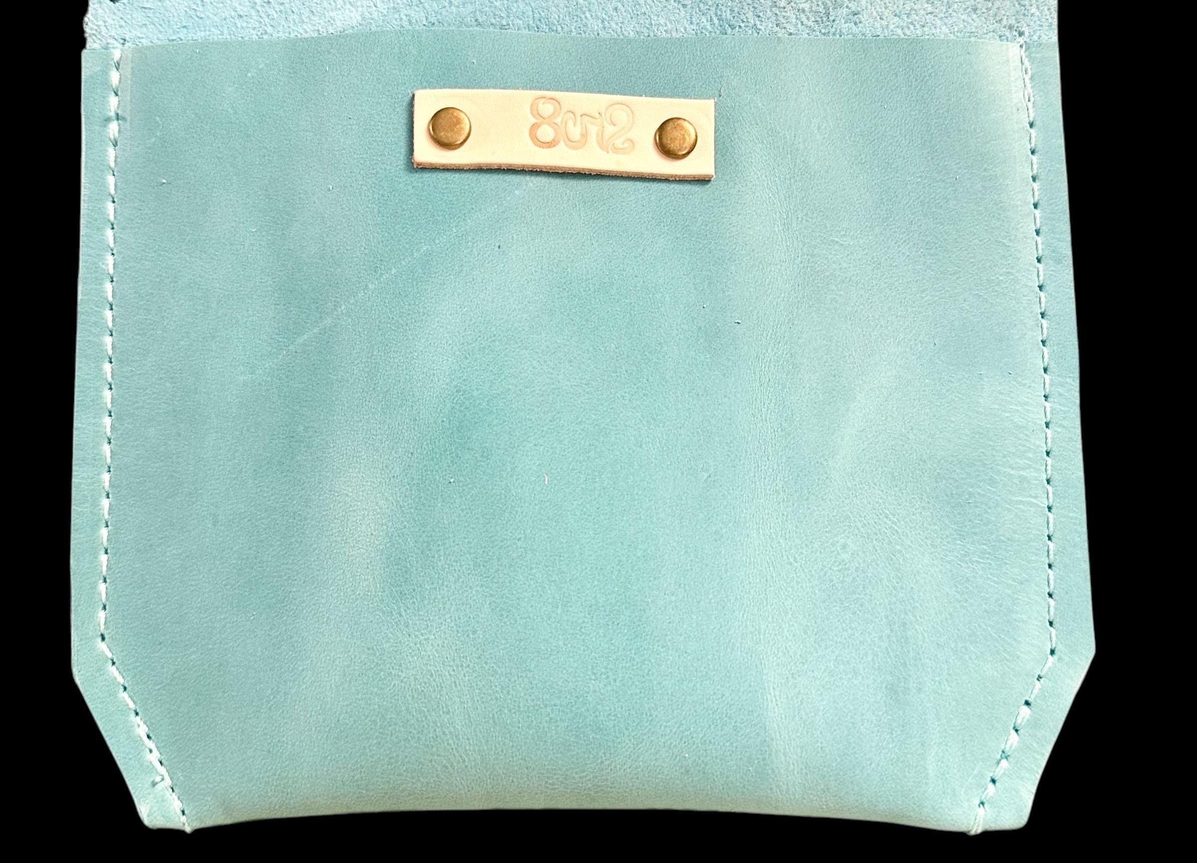Full Grain Real Leather Authentic Aqua Leather RokStar Cross-Body/Handbag