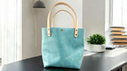 Full Grain Real Leather Authentic Aqua Leather RokStar Cross-Body/Handbag