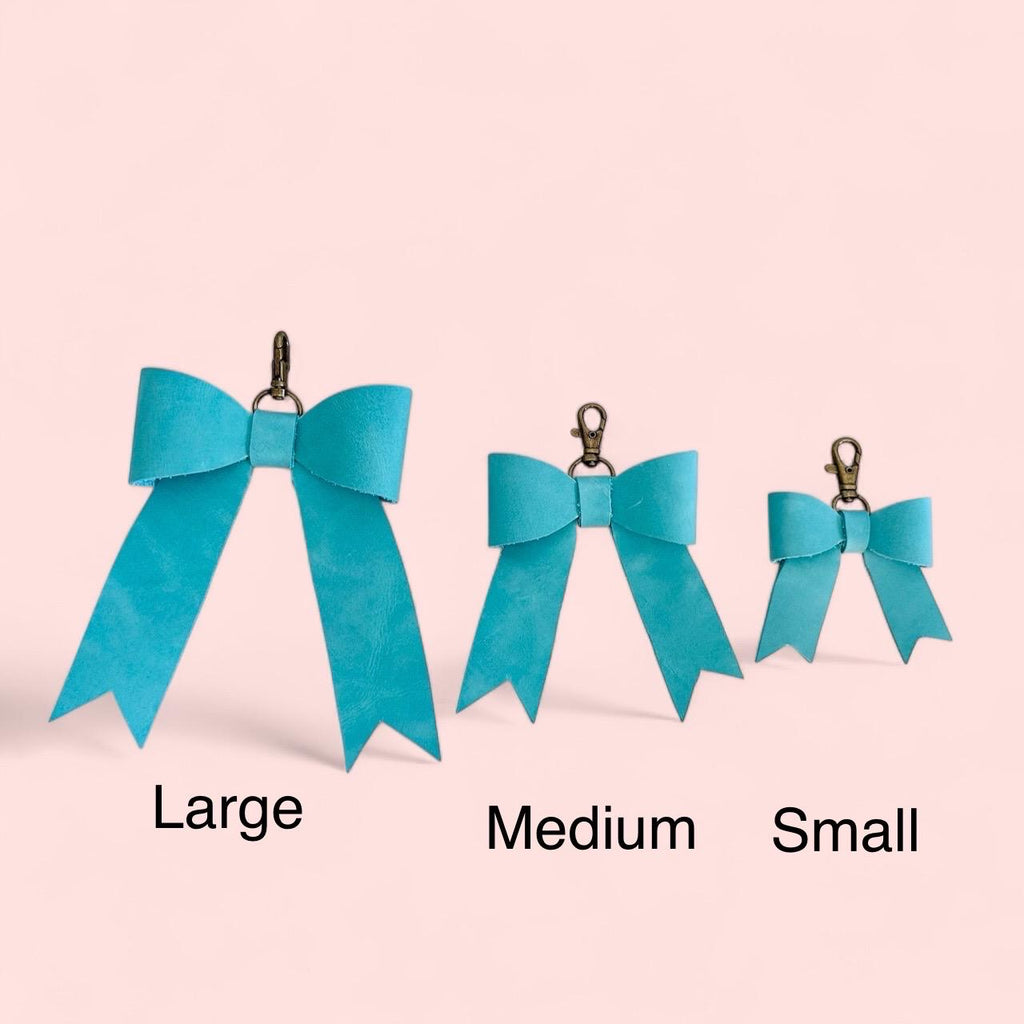 Real Leather Fall Bow - Thanksgiving Bag Charm Tassel