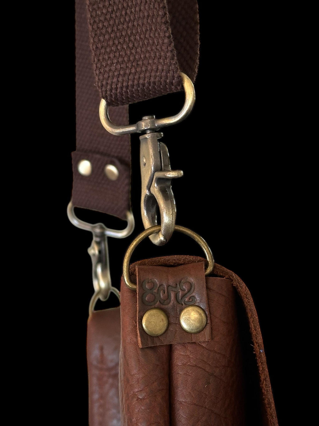 Full Grain Real Leather Authentic Brown Dog Rae Crossbody or Shoulder Bag Purse