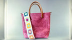 Full Grain Real Leather Pink Dog RokStar Crossbody or Shoulder Bag Purse