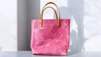 Full Grain Real Leather Pink Dog RokStar Crossbody or Shoulder Bag Purse