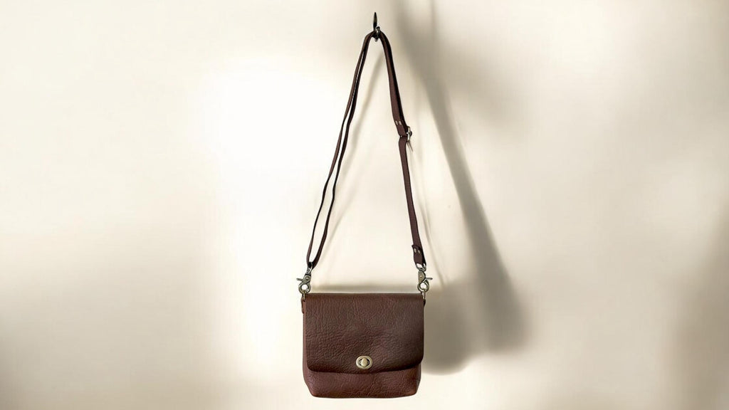 Full Grain Real Leather Authentic Brown Dog Rae Crossbody or Shoulder Bag Purse