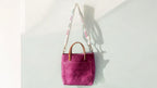 Full Grain Real Leather Pink Dog RokStar Crossbody or Shoulder Bag Purse