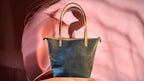 Full Grain Real Leather Zipper Black Dog Leather Tote Bags-Small-Medium-Large-Extra Large