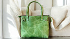 Full Grain Real Leather Zipper Granny Smith Super Stevie Crossbody or Shoulder Bag Purse